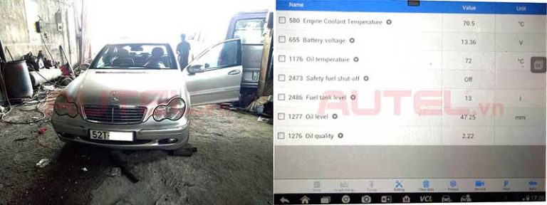 chẩn đoán lỗi ABS xe Mercedes C200