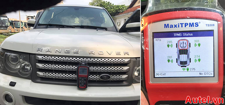 Cài đặt cảm biến áp suất lốp Range Rover