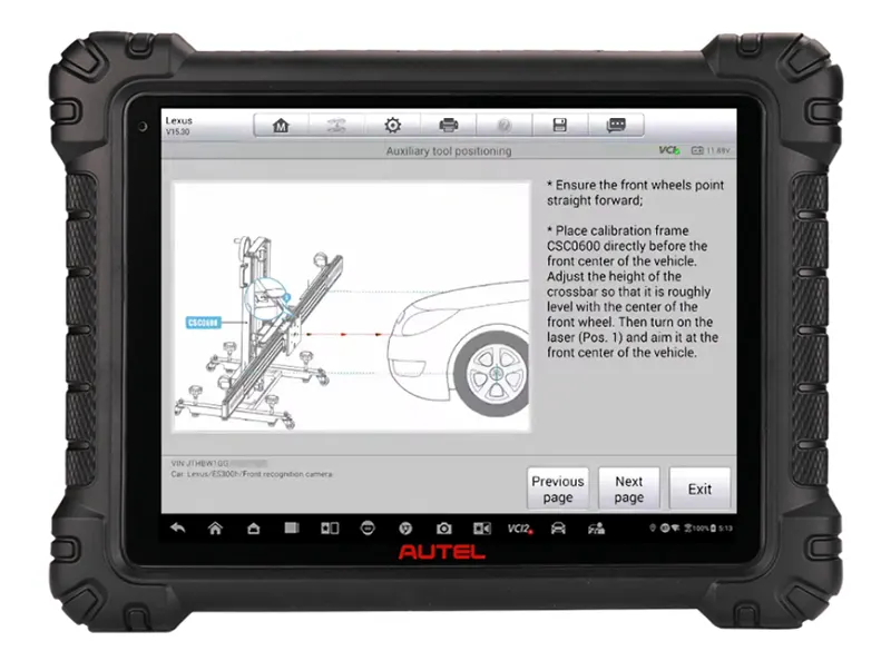 Máy chẩn đoán Autel sau khi được nâng cấp phần mềm hiệu chuẩn ADAS