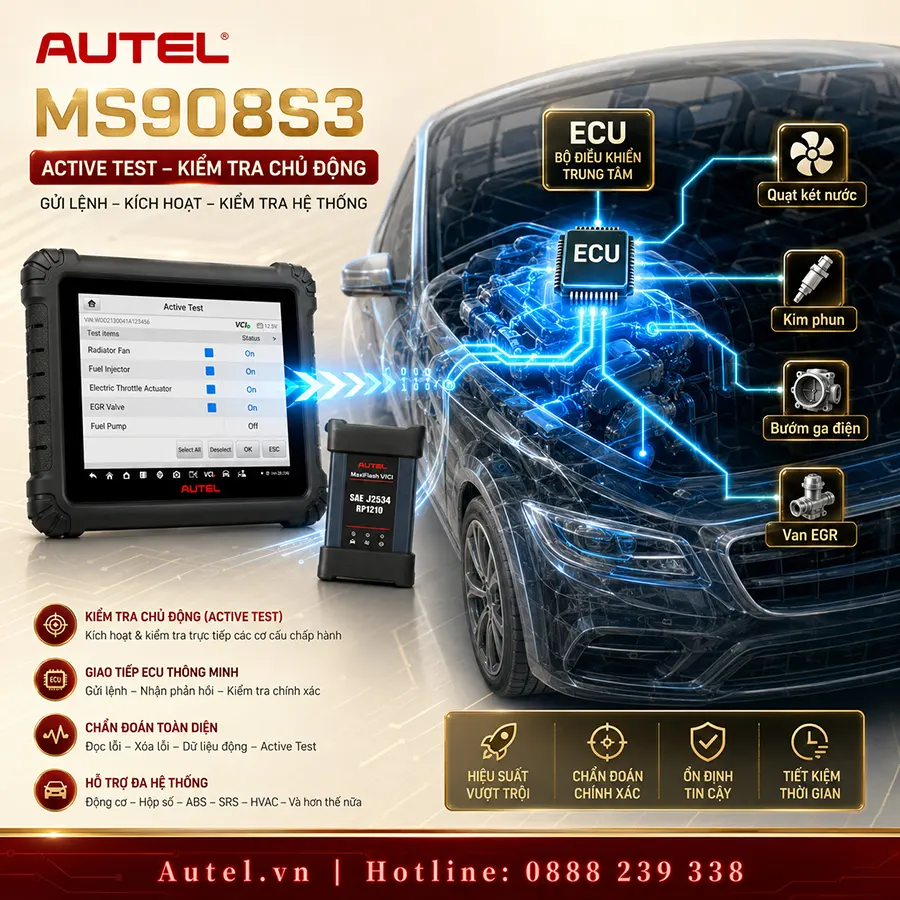Active Test trên hệ thống động cơ bằng Autel MS908S3