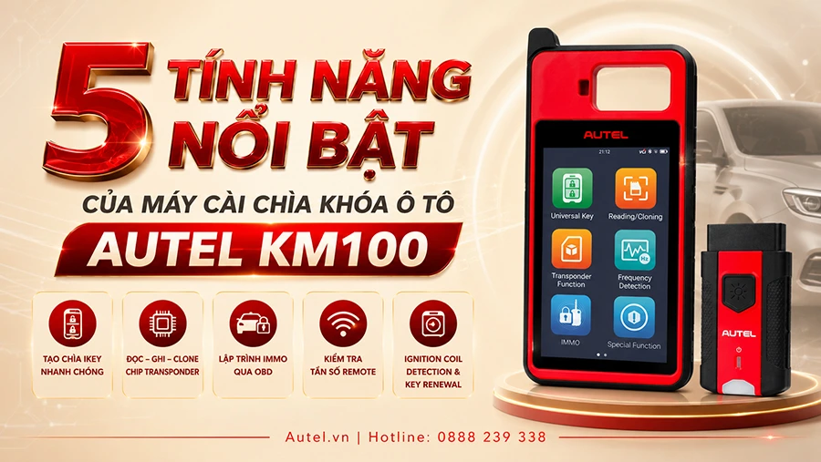 5 tính năng nổi bật của máy cài chìa khoá ô tô Autel KM100