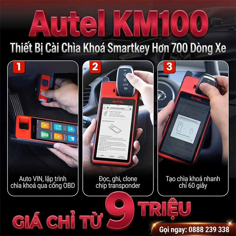 autel km100 thiết bị cài chìa khoá smartkey hơn 700 dòng xe