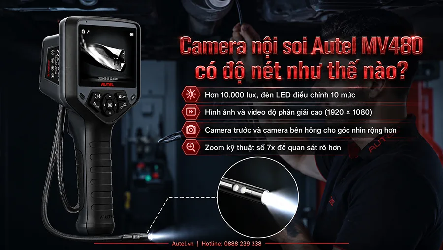 Camera nội soi Autel MV480 có độ nét như thế nào?