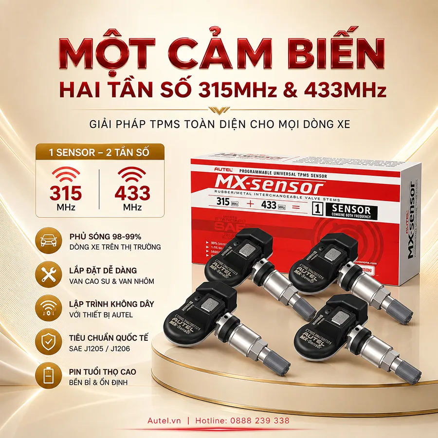 cảm biến áp suất lốp tần số 315 và 433