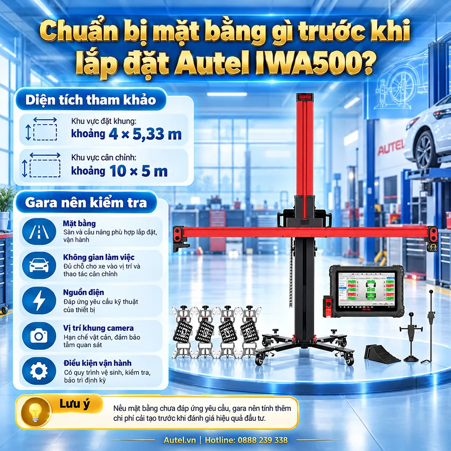 Cần chuẩn bị mặt bằng gì trước khi lắp đặt autel iwa500?